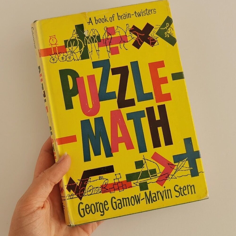 Puzzle Math 1958 George Gamow Book, Marvin Stern Canadian Ed. w/DJ